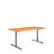 Schreibtisch Multiflex, manuell höhenverstellbar, Rechteck, T-Fuss, B 1200 x T 800 x H 728-1208 mm, Buche/weissaluminium 
