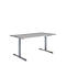 Schreibtisch Multiflex, manuell höhenverstellbar, Rechteck, T-Fuss, B 1200 x T 800 x H 728-1208 mm, lichtgrau/weissaluminium 
