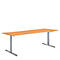 Schreibtisch Multiflex, manuell höhenverstellbar, Rechteck, T-Fuss, B 1600 x T 800 x H 728-1208 mm, Buche/weissaluminium 