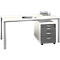 Schreibtisch NEVADA, 4-Fuß, Rechteck, Rundrohr, B 1600 x T 800 x H 740 mm, weiß/alusilber