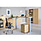 Schreibtisch NEVADA, elektrisch höhenverstellbar, Rechteck, T-Fuß, B 1600 x T 800 x H 715-1185 mm, Ahorn/alusilber