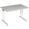 Schreibtisch PALENQUE, C-Fuß, Rechteck, B 1200 x T 800 x H 680-820 mm, lichtgrau