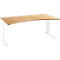 Schreibtisch Planova Basic, mit Cockpitplatte, C-Fuß, B 1800 mm, T 800/1000 mm, Buche-Dekor/weiß
