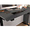 Schreibtisch Porto, elektrisch höhenverstellbar, T-Fuß, B 1400 x T 800 x H 720-1200 mm, graphit/schwarz + Memory-USB-Panel