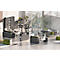 Schreibtisch Porto, elektrisch höhenverstellbar, T-Fuß, B 1400 x T 800 x H 720-1200 mm, graphit/schwarz + Memory-USB-Panel