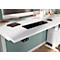 Schreibtisch Porto, elektrisch höhenverstellbar, T-Fuß, B 1400 x T 800 x H 720-1200 mm, weiß/weiß