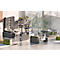 Schreibtisch Porto, elektrisch höhenverstellbar, T-Fuß, B 1600 x T 800 x H 720-1200 mm, graphit/schwarz + Memory-USB-Panel