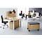 Schreibtisch QUANDOS BOX, Kufengestell, Rechteck, B 2000 x T 900 x H 720 - 820 mm, Eiche Masonic