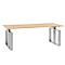 Schreibtisch QUANDOS BOX, Kufengestell, Rechteck, B 2000 x T 900 x H 720 - 820 mm, Eiche Masonic