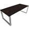 Schreibtisch QUANDOS BOX, Kufengestell, Rechteck, B 2000 x T 900 x H 720 - 820 mm, Mooreiche 