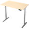 Schreibtisch, Rechteck, elektrisch höhenverstellbar, T-Fuß, B 1200 x T 800 x H 620-1280 mm, inkl. Memory Master, Ahorn-Dekor/silber