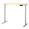Schreibtisch, Rechteck, elektrisch höhenverstellbar, T-Fuß, B 1200 x T 800 x H 620-1280 mm, inkl. Memory Master, Ahorn-Dekor/silber