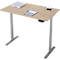 Schreibtisch, Rechteck, elektrisch höhenverstellbar, T-Fuß, B 1200 x T 800 x H 620-1280 mm, inkl. Memory Master, Eiche-Dekor/silber
