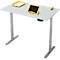 Schreibtisch, Rechteck, elektrisch höhenverstellbar, T-Fuß, B 1200 x T 800 x H 620-1280 mm, inkl. Memory Master, lichtgrau/silber