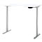 Schreibtisch, Rechteck, elektrisch höhenverstellbar, T-Fuß, B 1200 x T 800 x H 620-1280 mm, inkl. Memory Master, weiß/silber