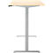 Schreibtisch, Rechteck, elektrisch höhenverstellbar, T-Fuß, B 1600 x T 800 x H 620-1280 mm, inkl. Memory Master, Ahorn-Dekor/silber