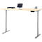 Schreibtisch, Rechteck, elektrisch höhenverstellbar, T-Fuß, B 1600 x T 800 x H 620-1280 mm, inkl. Memory Master, Ahorn-Dekor/silber
