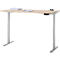 Schreibtisch, Rechteck, elektrisch höhenverstellbar, T-Fuß, B 1600 x T 800 x H 620-1280 mm, inkl. Memory Master, Eiche-Dekor/silber