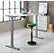 Schreibtisch, Rechteck, elektrisch höhenverstellbar, T-Fuß, B 1600 x T 800 x H 620-1280 mm, inkl. Memory Master, lichtgrau/silber