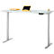 Schreibtisch, Rechteck, elektrisch höhenverstellbar, T-Fuß, B 1600 x T 800 x H 620-1280 mm, inkl. Memory Master, lichtgrau/silber