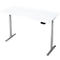 Schreibtisch, Rechteck, elektrisch höhenverstellbar, T-Fuß, B 1600 x T 800 x H 620-1280 mm, inkl. Memory Master, weiß/silber
