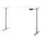 Schreibtisch, Rechteck, elektrisch höhenverstellbar, T-Fuß, B 1600 x T 800 x H 620-1280 mm, inkl. Memory Master, weiß/silber