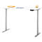 Schreibtisch, Rechteck, elektrisch höhenverstellbar, T-Fuß, B 1600 x T 800 x H 620-1280 mm, inkl. Memory Master, weiß/silber