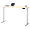 Schreibtisch, Rechteck, elektrisch höhenverstellbar, T-Fuß, B 1800 x T 800 x H 620-1280 mm, inkl. Memory Master, Ahorn-Dekor/silber