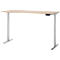 Schreibtisch, Rechteck, elektrisch höhenverstellbar, T-Fuß, B 1800 x T 800 x H 620-1280 mm, inkl. Memory Master, Eiche-Dekor/silber