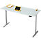 Schreibtisch, Rechteck, elektrisch höhenverstellbar, T-Fuß, B 1800 x T 800 x H 620-1280 mm, inkl. Memory Master, lichtgrau/silber