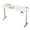 Schreibtisch, Rechteck, elektrisch höhenverstellbar, T-Fuß, B 1800 x T 800 x H 620-1280 mm, inkl. Memory Master, weiß/silber