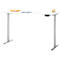Schreibtisch, Rechteck, elektrisch höhenverstellbar, T-Fuß, B 1800 x T 800 x H 620-1280 mm, inkl. Memory Master, weiß/silber