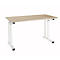 Schreibtisch Set Up, Rechteck, C-Fuß, B 1300 x T 650 x H 685-820 mm, Wildeiche/weiß