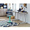 Schreibtisch Set Up, Rechteck, C-Fuß, B 1300 x T 650 x H 685-820 mm, Wildeiche/weißaluminium