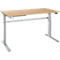 Schreibtisch STANDARD, elektrisch höhenverstellbar, B 1600 mm, Ahorn/weißaluminium + OrgaWork Schublade