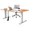Schreibtisch Standard, elektrisch höhenverstellbar, Rechteck, C-Fuß, B 1600 x T 800 x H 725-1185 mm, Buche/weißaluminium RAL 9006 