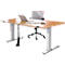 Schreibtisch Standard, elektrisch höhenverstellbar, Rechteck, C-Fuß, B 1600 x T 800 x H 725-1185 mm, Buche/weißaluminium RAL 9006