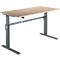 Schreibtisch Standard, elektrisch höhenverstellbar, Rechteck, C-Fuß, B 1600 x T 800 x H 725-1185 mm, Eiche/anthrazit