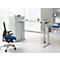 Schreibtisch Standard, elektrisch höhenverstellbar, Rechteck, C-Fuß, B 1600 x T 800 x H 725-1185 mm, lichtgrau/weißaluminium RAL 9006 