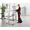 Schreibtisch Standard, elektrisch höhenverstellbar, Rechteck, C-Fuß, B 1600 x T 800 x H 725-1185 mm, lichtgrau/weißaluminium RAL 9006 