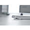Schreibtisch Standard, elektrisch höhenverstellbar, Rechteck, C-Fuß, B 1600 x T 800 x H 725-1185 mm, lichtgrau/weißaluminium RAL 9006