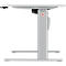 Schreibtisch Standard, elektrisch höhenverstellbar, Rechteck, C-Fuß, B 1600 x T 800 x H 725-1185 mm, lichtgrau/weißaluminium RAL 9006