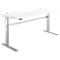 Schreibtisch Standard, elektrisch höhenverstellbar, Rechteck, C-Fuß, B 1800 x T 800 x H 725-1185 mm, weiß/weißaluminium RAL 9006