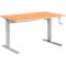 Schreibtisch Standard, manuell höhenverstellbar, Rechteck, C-Fuß, B 1200 x T 800 x H 728-1188 mm, Buche/weißaluminium