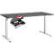 Schreibtisch Start Off, T-Fuß-Gestell, B 1600 x T 800 x H 735 mm, graphit + Schublade