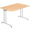 Schreibtisch TARA, C-Fuß, Rechteck, B 1200 x T 800 x H 720 mm, Ahorn-Derkor