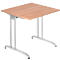 Schreibtisch TARA, C-Fuß, Rechteck, B 800 x T 800 x H 720 mm, Nussbaum-Dekor