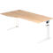 Schreibtisch TARVIS, Freiform, B 1800 x T 800/1000 x H 680-820 mm, Gestell weiß, Eiche-Dekor