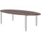 Schreibtisch TEQSTYLE, 4-Fuß, oval, B 2200 x T 1100 x H 720 mm, Quarzit/alu