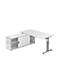 Schreibtisch ULM mit Sideboard, manuell höhenverstellbar, Rechteck, T-Fuß, B 1600 mm, weiß